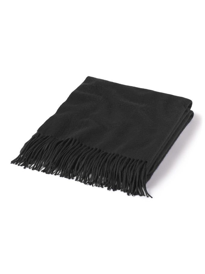HOME THROW BLANKET WITH DECORATIVE FRINGE 100 PURE CASHMERE ULTRA SOFT ACCENT BLANKET FOR COUCH SOFA BED BLACK 60X50