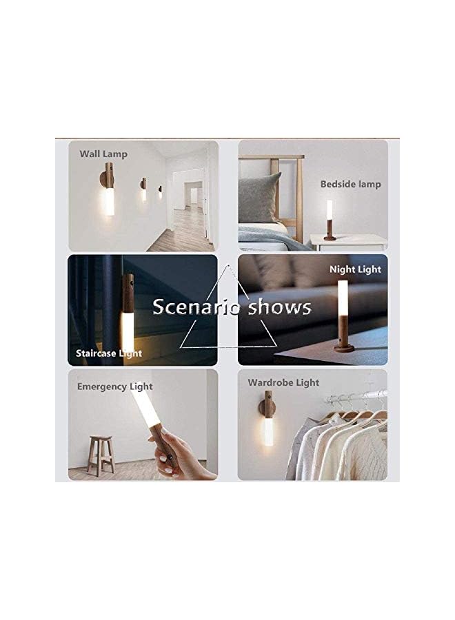 Lencent Motion Sensor Night Light, Smart LED Light, Sensing Distance 4M, Hand-held Portable, Stick Anywhere for Bedroom, Stairway, Children's Room and More,High Grade Solid Wood Glass Material (Walnut Wood) - Image 5