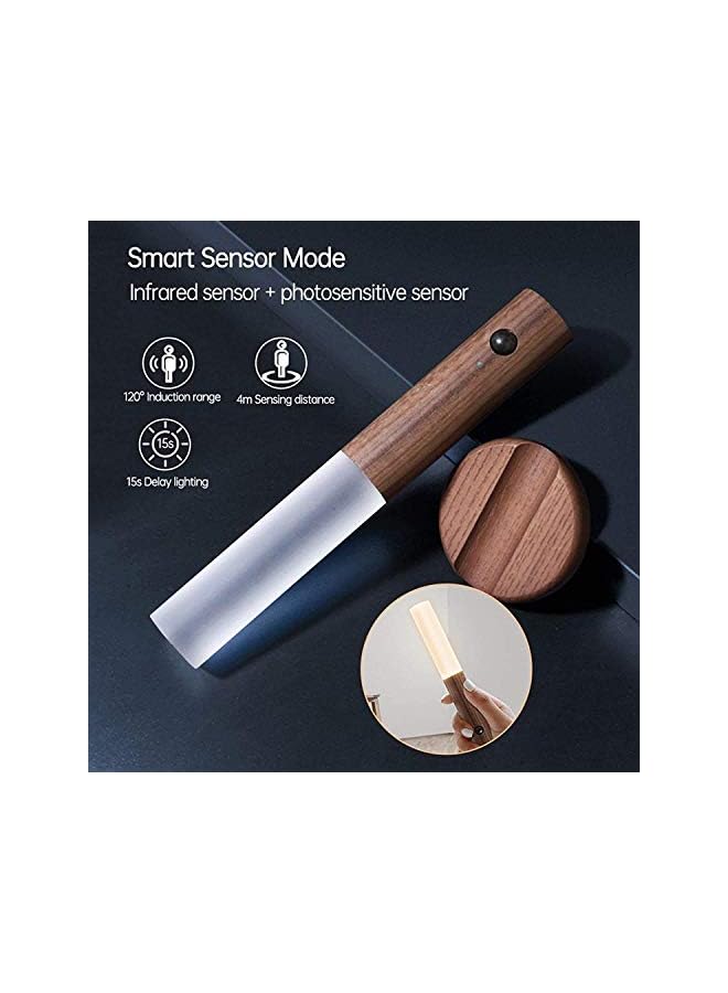 Lencent Motion Sensor Night Light, Smart LED Light, Sensing Distance 4M, Hand-held Portable, Stick Anywhere for Bedroom, Stairway, Children's Room and More,High Grade Solid Wood Glass Material (Walnut Wood) - Image 3
