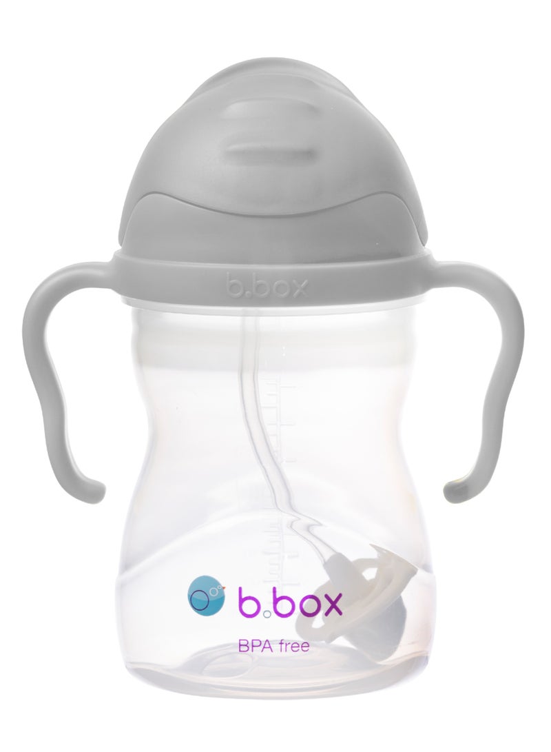 b.box Sippy Cup for Every Angle | Flip Top, Heavy Straw, Handle, Leak-Proof | BPA Free & for Dishwasher | from 6 m | 240 ml/8 oz (Gray) - Image 1