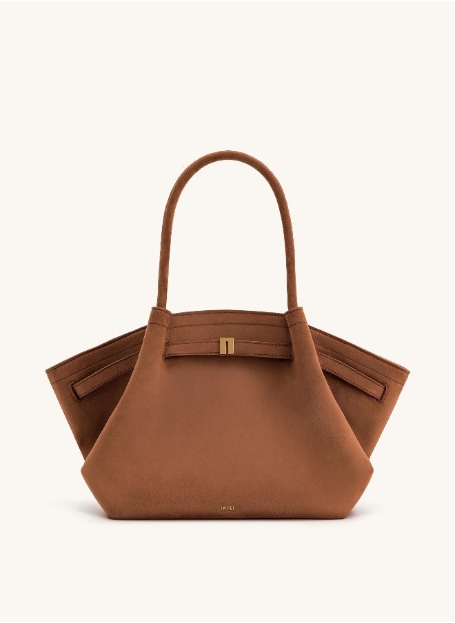 PEI Hana Medium Faux Suede Tote Brown - pzsku/Z2C28A3217936DC8428E3Z/45/_/1738912142/6c19c102-d7ed-4ed6-a5f9-4e1bf345f6e9