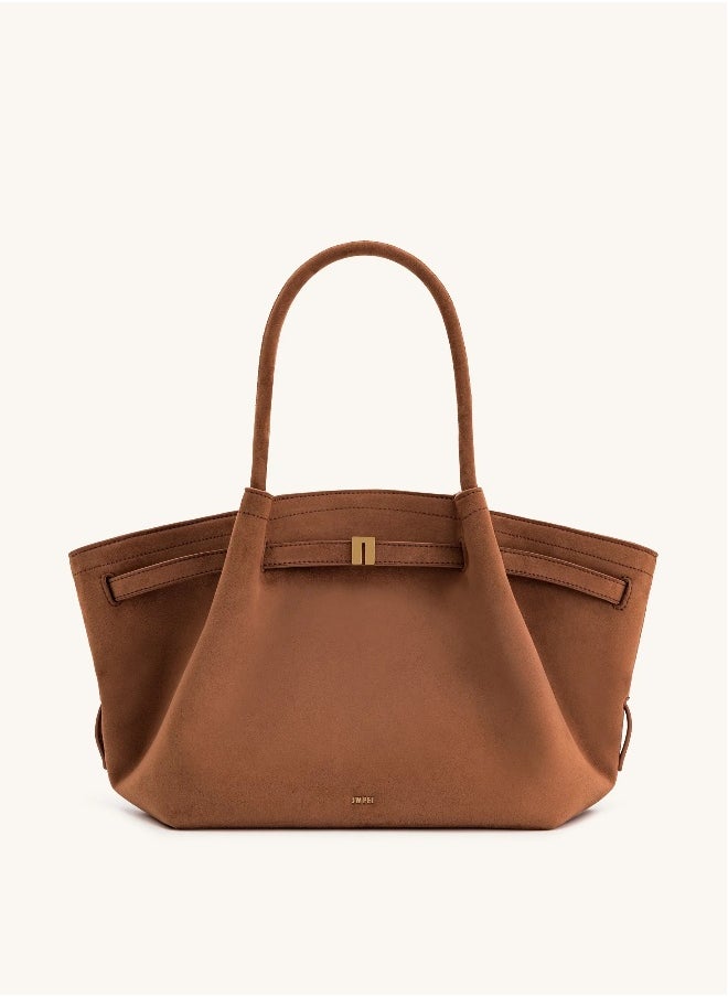 PEI Hana Medium Faux Suede Tote Brown - pzsku/Z2C28A3217936DC8428E3Z/45/_/1738912145/d707db2a-b190-4c36-87bb-73fd6d14a0f6