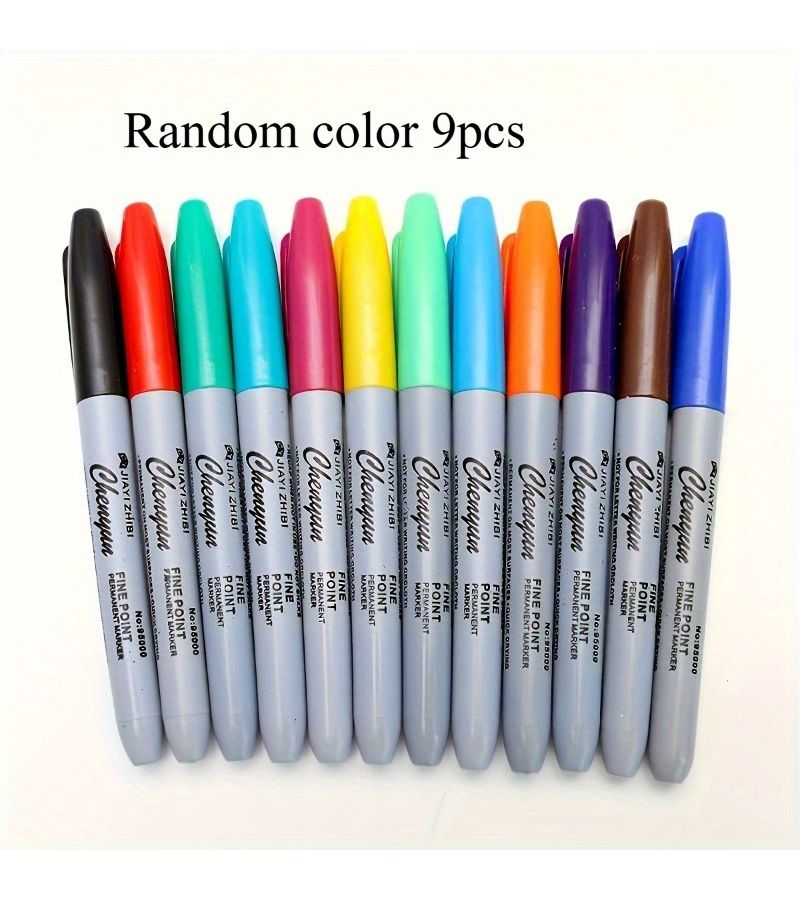 Oil Based Marker Set 9 Pcs Longlasting Color Professional Drawing Pen Art Students - Image 1