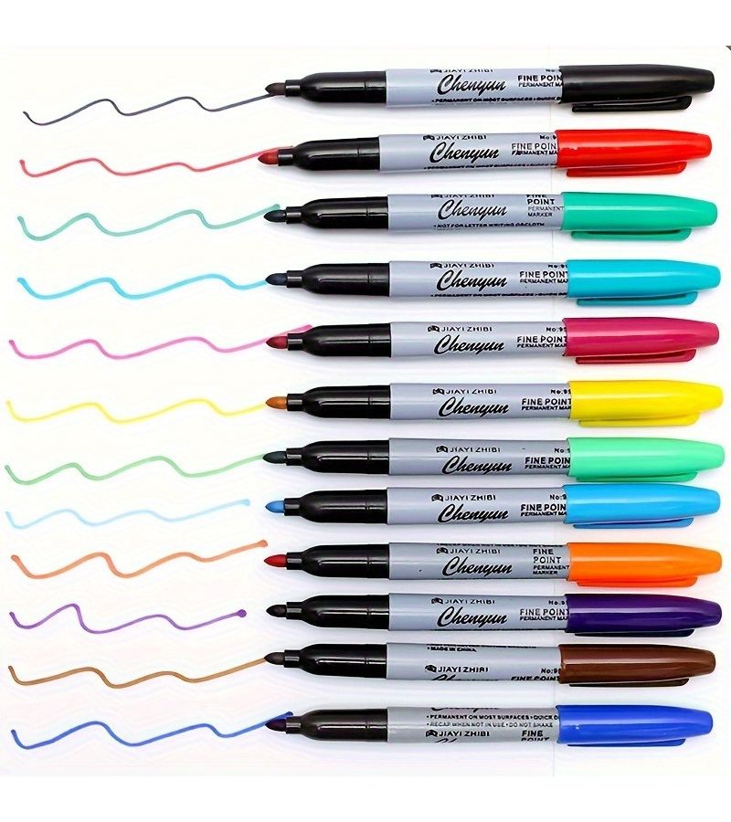 Oil Based Marker Set 9 Pcs Longlasting Color Professional Drawing Pen Art Students - Image 3