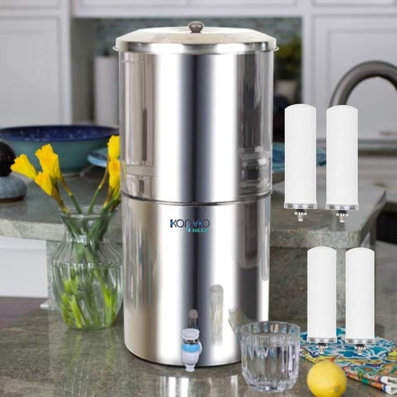 KONVIO NEER Konvio Neer Stainless Steel Gravity Water Purifiers Ceramic Candle Cartridge for Steel water filter Size7 Inch Pack of 4 - Image 4