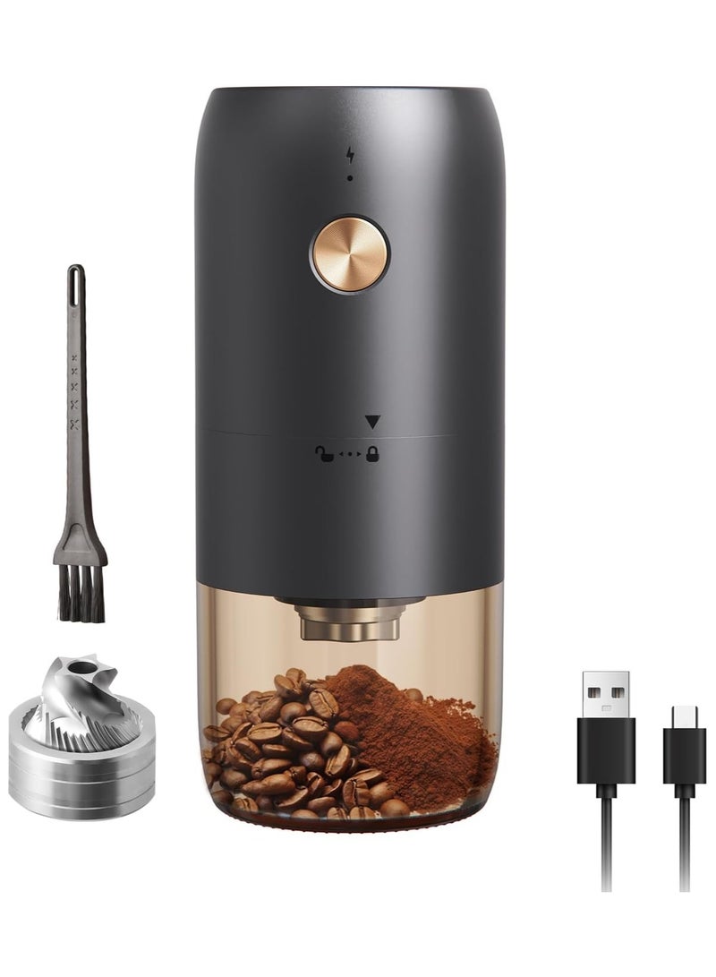 ارواق مطحنة قهوة كهربائية صغيرة قابلة لإعادة الشحن، قلب طحن صغير من الفولاذ المقاوم للصدأ مع إعدادات طحن متعددة - Image 1