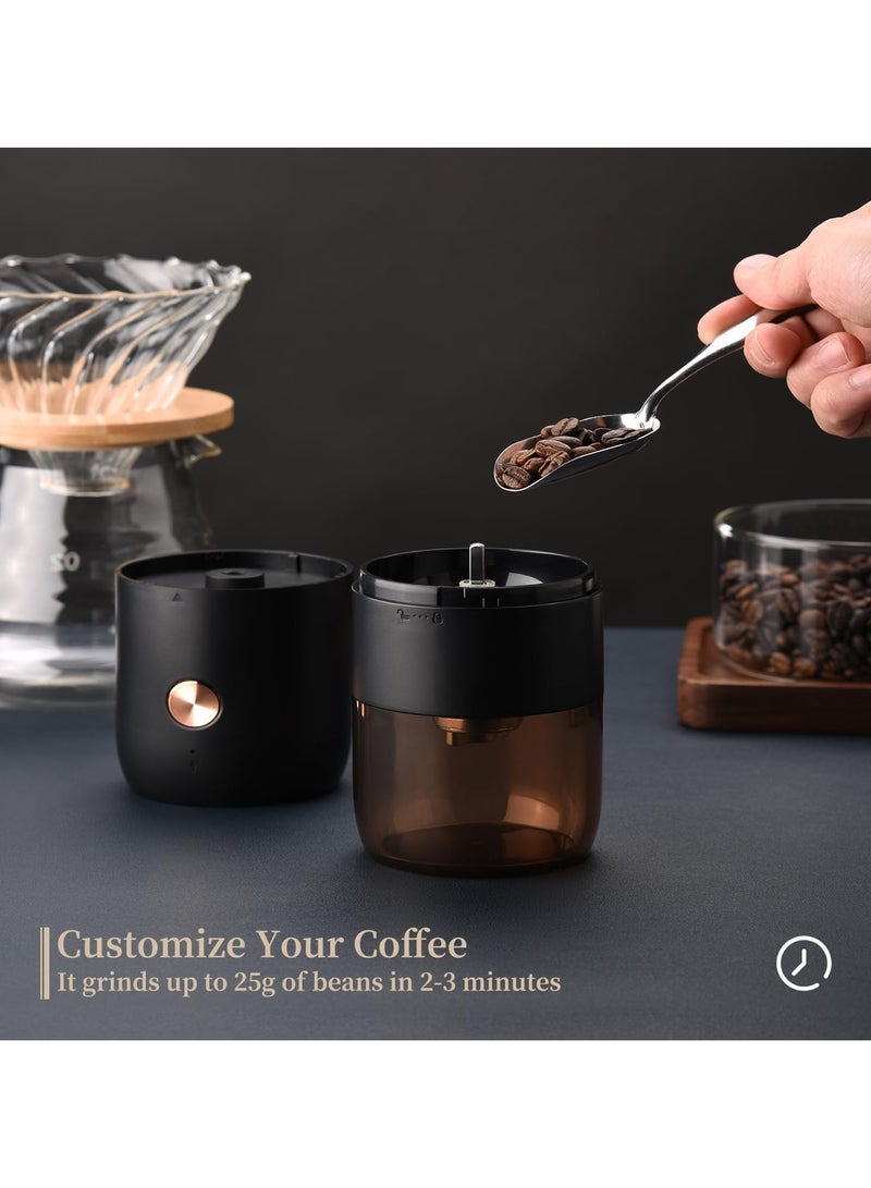 ارواق مطحنة قهوة كهربائية صغيرة قابلة لإعادة الشحن، قلب طحن صغير من الفولاذ المقاوم للصدأ مع إعدادات طحن متعددة - Image 2