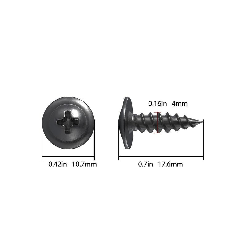Wensilon Store (350 pcs)#8×5/8" Black Truss Head Wood Screws Quick Metal Self Tapping Zinc Oxide - Image 2