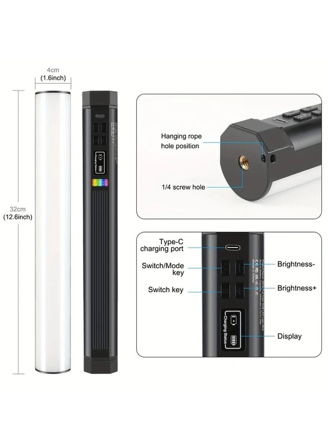 Professional 6.7Inch RGB LED Handheld Light Panel 600 Color Magnetic Photo Light 75 LED Portable Video Light for Photography Vlogging Streaming - Image 4