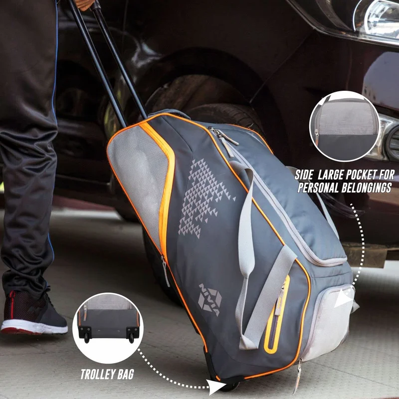 Nivia  Nivia ASHTANG Trolly Duffel Bag - Grey Orange  | Best Price UAE