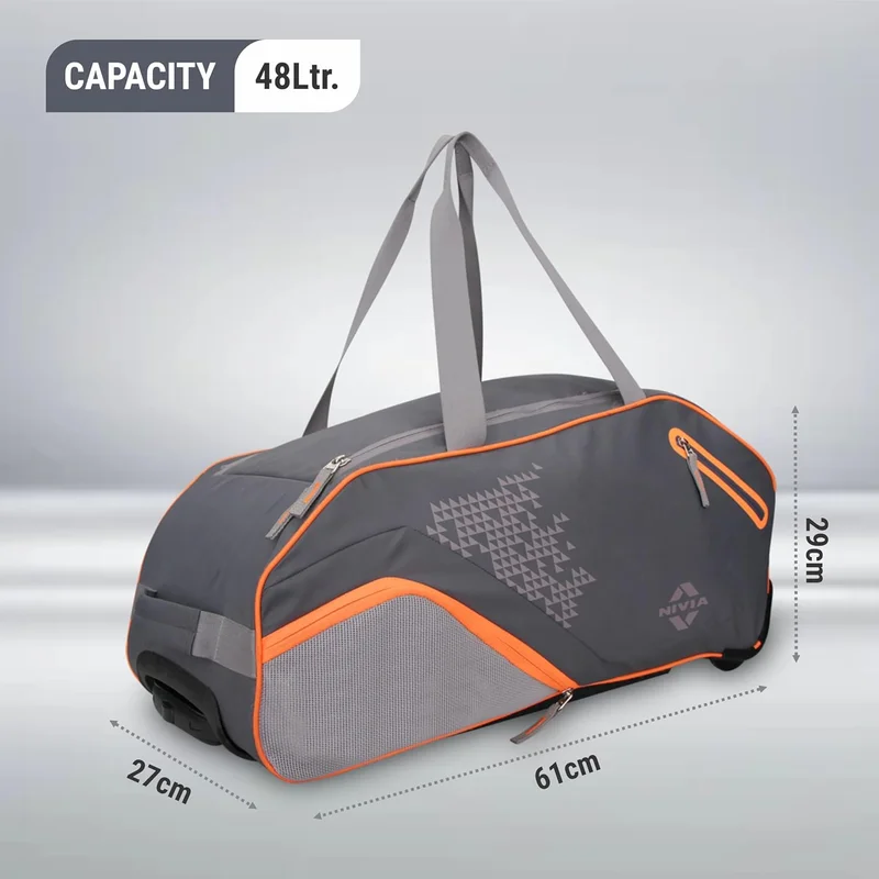 نيفيا Nivia ASHTANG Trolly Duffel Bag - Grey Orange