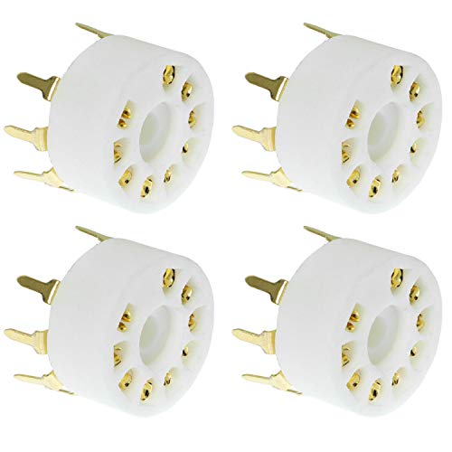 SQXBK 4PCS B9A Ceramic 9 Pin Gold PCB Tube Socket for 12AX7/ECC83/6922/6n11 - Image 1