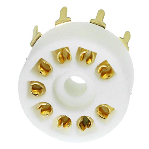 SQXBK 4PCS B9A Ceramic 9 Pin Gold PCB Tube Socket for 12AX7/ECC83/6922/6n11 - Image 5