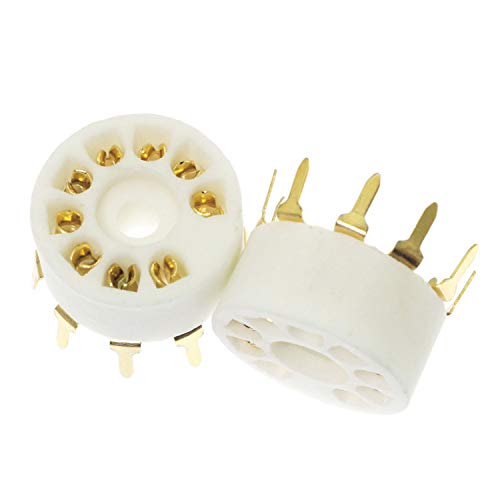 SQXBK 4PCS B9A Ceramic 9 Pin Gold PCB Tube Socket for 12AX7/ECC83/6922/6n11 - Image 4