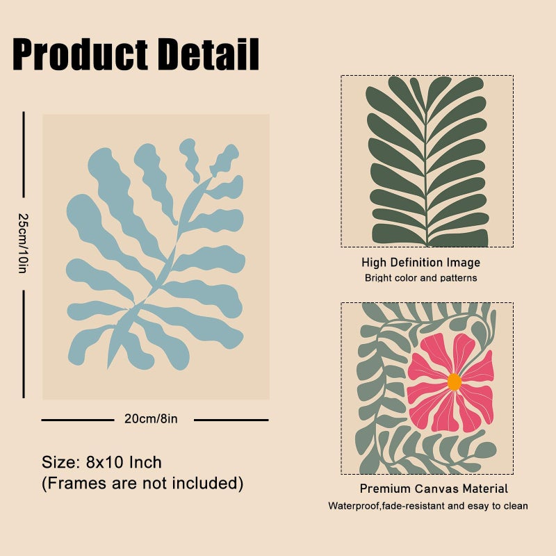 KBKBART Abstract Botanical Prints Set of 9  Colorful Eclectic Gallery Wall Art Wavy Flower Floral Plant Wall Decor  Aesthetic Bedroom Decor Canvas Artwork Painting  Maximalist Art Prints & Posters for Boho - Image 5