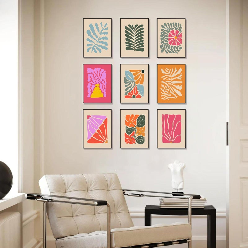 KBKBART Abstract Botanical Prints Set of 9  Colorful Eclectic Gallery Wall Art Wavy Flower Floral Plant Wall Decor  Aesthetic Bedroom Decor Canvas Artwork Painting  Maximalist Art Prints & Posters for Boho - Image 3