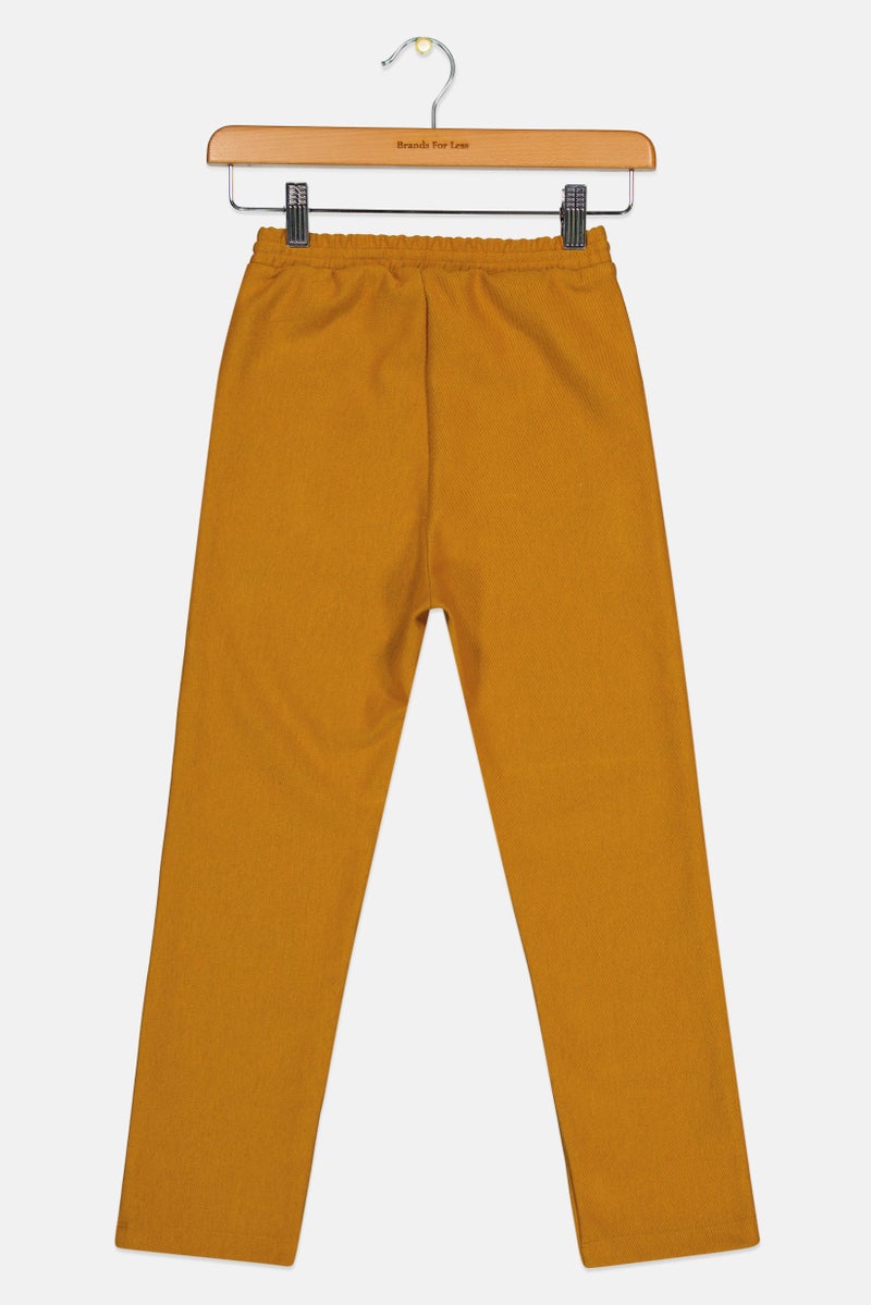 Choupette Kids Boy Plain Sweatpants, Mustard - Image 2