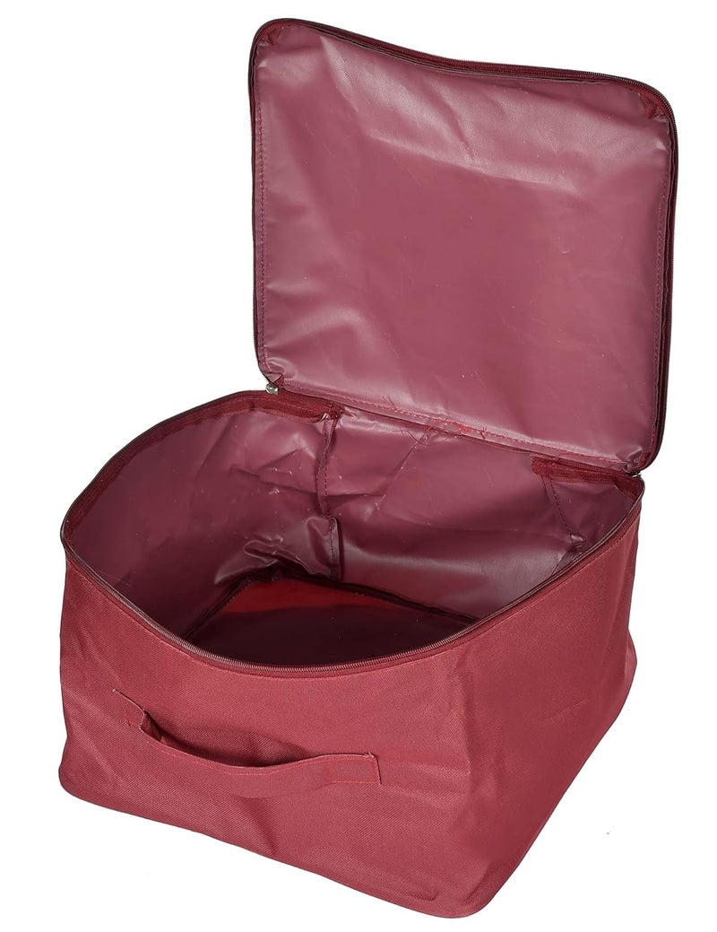 Kuber Industries Kuber Industries Small Size MultiPurpose Water Resistant Foldable Storage Bag with Zipper Closure And Strong Handle MaroonHS_38_KUBMART21322 Pack of 1 - Image 4