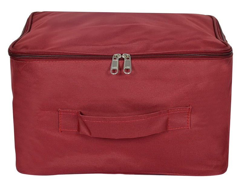 Kuber Industries Kuber Industries Small Size MultiPurpose Water Resistant Foldable Storage Bag with Zipper Closure And Strong Handle MaroonHS_38_KUBMART21322 Pack of 1 - Image 1