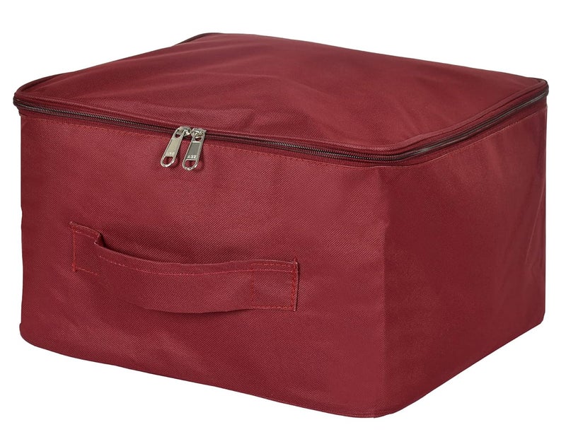 Kuber Industries Kuber Industries Small Size MultiPurpose Water Resistant Foldable Storage Bag with Zipper Closure And Strong Handle MaroonHS_38_KUBMART21322 Pack of 1 - Image 2