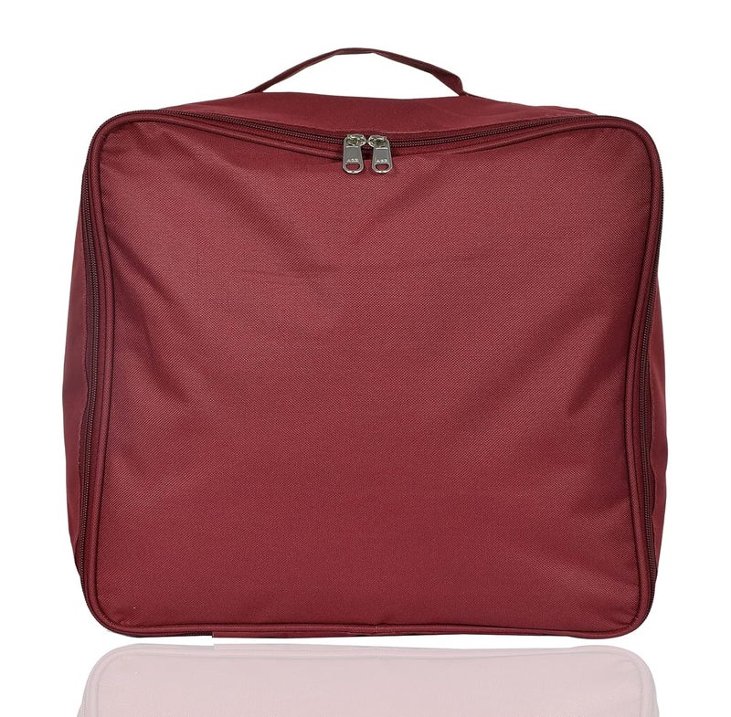 Kuber Industries Kuber Industries Small Size MultiPurpose Water Resistant Foldable Storage Bag with Zipper Closure And Strong Handle MaroonHS_38_KUBMART21322 Pack of 1 - Image 3
