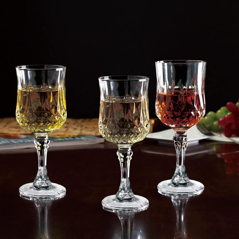 NVRA Italian Premium Champ Wine Glass Crystal Diamond Cuts Champagne Glasses Brandy Whiskey White Red Wine Glasses Tableware Glass Crystalline Luxury Party Glass Set of 6 - Image 2