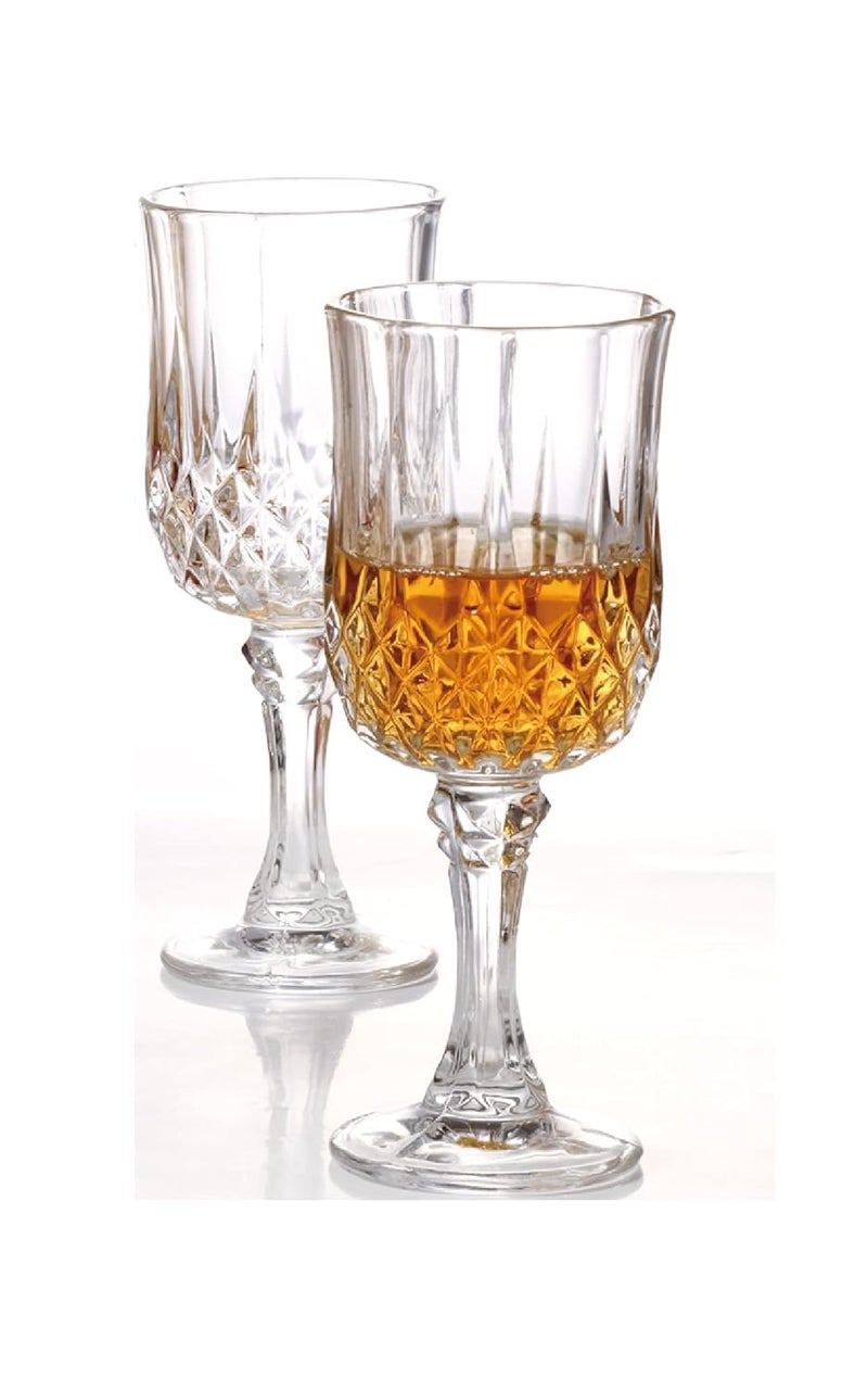 NVRA Italian Premium Champ Wine Glass Crystal Diamond Cuts Champagne Glasses Brandy Whiskey White Red Wine Glasses Tableware Glass Crystalline Luxury Party Glass Set of 6 - Image 3