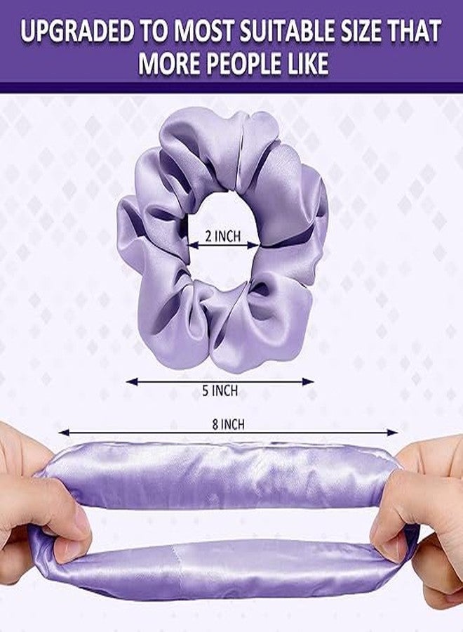 Decor Vibes Scrunchies For Women | Stylish Rubber Bands | Hair Ties | Silk Satin Scrunchies For Women's & Girl's | Trendy Scrunchy- Plain Pastel Shades | Anti-Hair Breakage | Best Gift For Ladies (Pack of 12) - Image 3