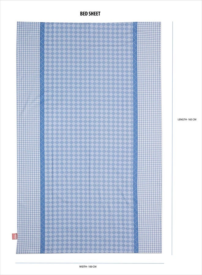 Infantso Super Soft Cotton Baby Crib Bedding Set for Newborns & Infants (Blue, Set of 7) - Image 4