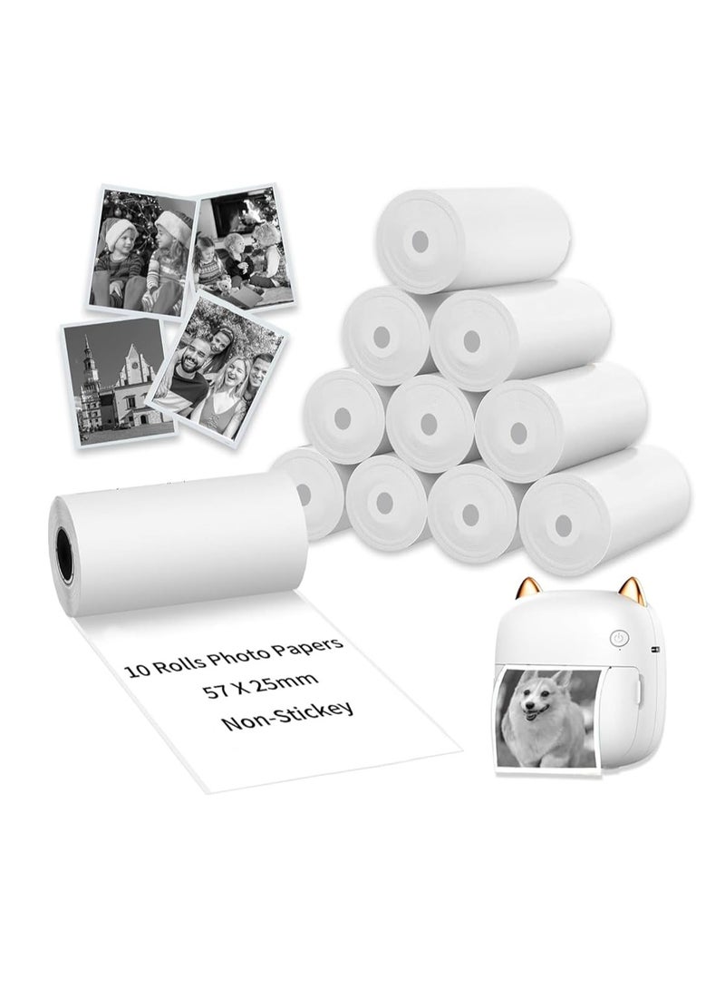 Terabyte 10 قطعة من لفائف الورق الحراري القابلة للطباعة لطابعات الحرارة 57x25 مم - Image 2