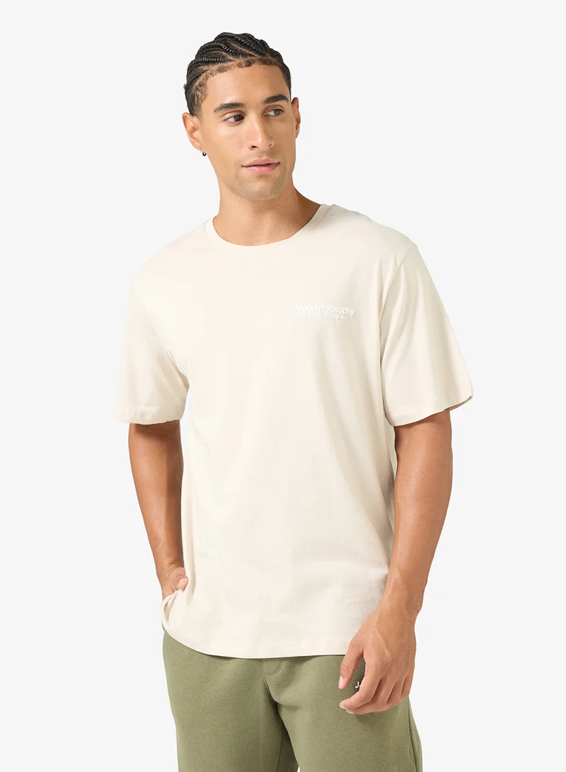 JJ Rebel Text Print Regular Fit Crew Neck T-Shirt