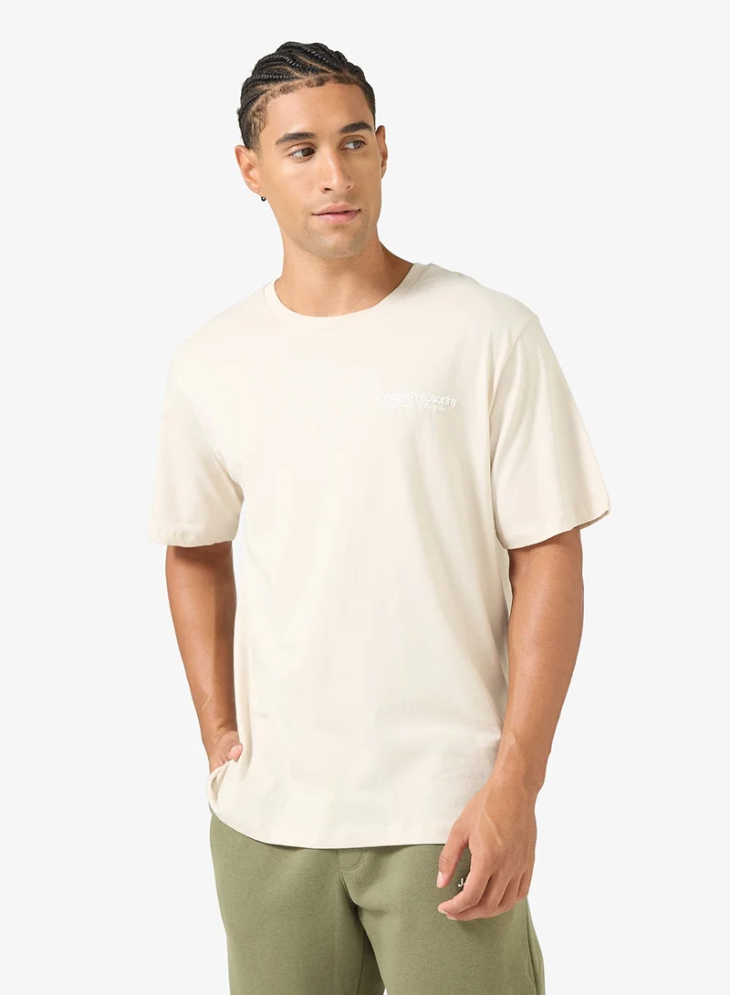 JJ Rebel Text Print Regular Fit Crew Neck T-Shirt