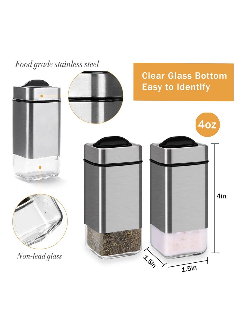 Excefore Salt and Pepper Shakers, Salt Shaker with Adjustable Pour Holes, Glass Salt Pepper Shaker Set, Perfect for Black Pepper, Kosher and Sea Salt  - Image 4