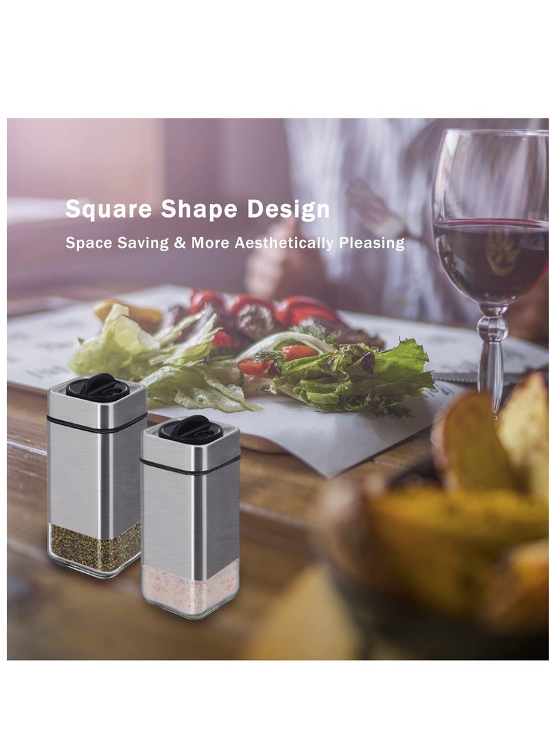 Excefore Salt and Pepper Shakers, Salt Shaker with Adjustable Pour Holes, Glass Salt Pepper Shaker Set, Perfect for Black Pepper, Kosher and Sea Salt  - Image 3