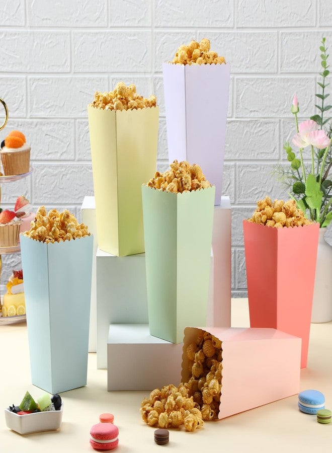 Jingmore 60 Pcs Large Pastel Popcorn Boxes 7.8 Inches Tall Popcorn Container Assorted Color Snack Candy Buckets Holders for Wedding Movie Night Birthday Party Decorations - Image 4