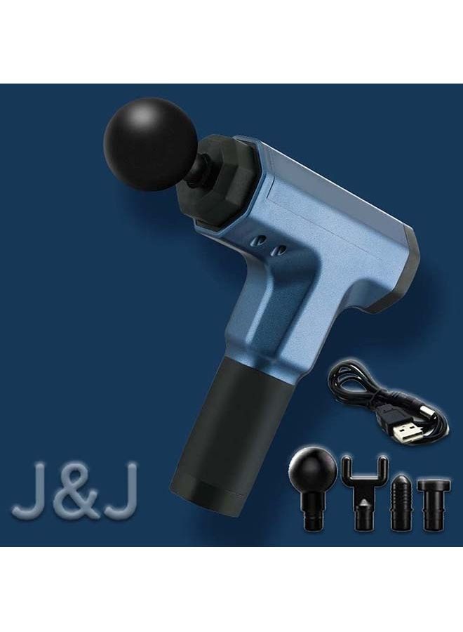 J&J Deep Tissue Muscle Electric Massage Gun ( Pro Max ) Bold Version 2 with USB Color Blue - Image 2