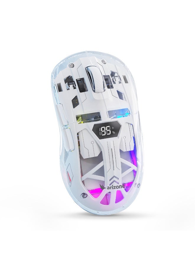 Arizone AM-07 Transparent Dual-Mode Wireless Mouse with Digital Display Multi Color - Image 1