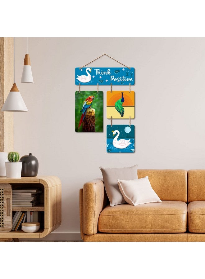 Artvibes Think Positive Decorative Wall Art Wood Hanging for Livingroom, Bedroom | Home Decor | Office | Gift | Quotes Item Artworks For Decoration Modern Wooden Designer (WH_6515N) - Image 4