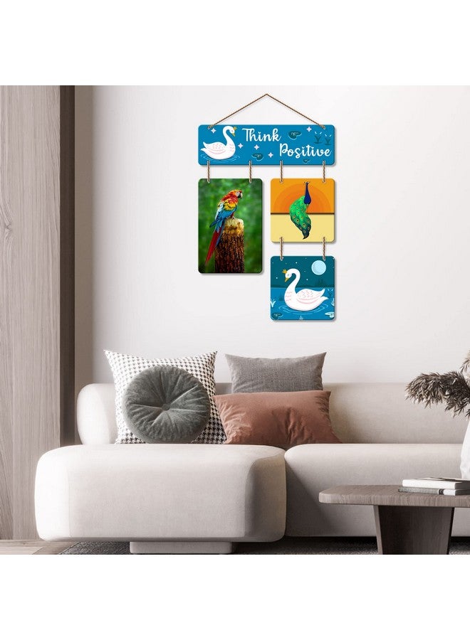 Artvibes Think Positive Decorative Wall Art Wood Hanging for Livingroom, Bedroom | Home Decor | Office | Gift | Quotes Item Artworks For Decoration Modern Wooden Designer (WH_6515N) - Image 2