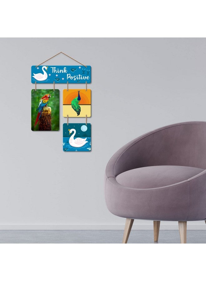 Artvibes Think Positive Decorative Wall Art Wood Hanging for Livingroom, Bedroom | Home Decor | Office | Gift | Quotes Item Artworks For Decoration Modern Wooden Designer (WH_6515N) - Image 3