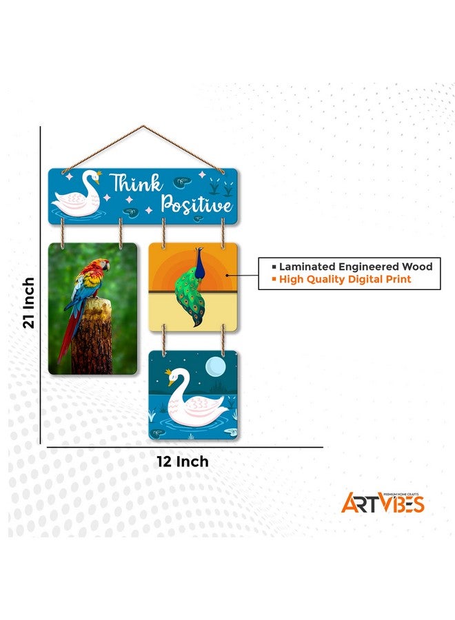 Artvibes Think Positive Decorative Wall Art Wood Hanging for Livingroom, Bedroom | Home Decor | Office | Gift | Quotes Item Artworks For Decoration Modern Wooden Designer (WH_6515N) - Image 5