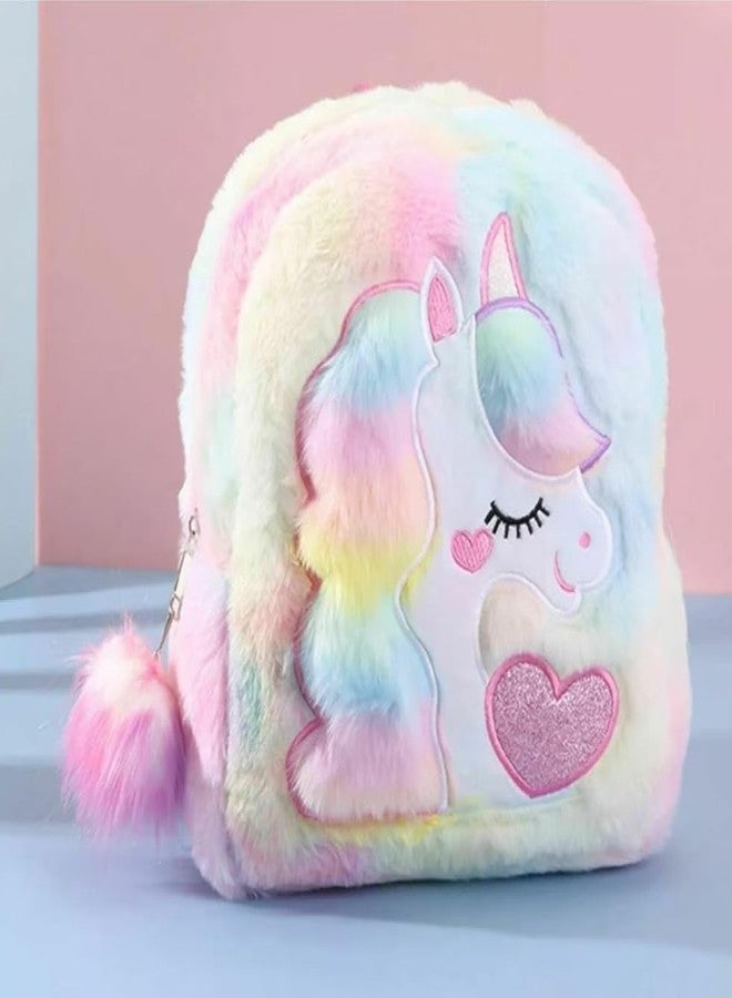 Luxula Small Soft Plush Unicorn Backpack Animal Cartoon Toddler Nursery Bag Mini School Bags for Baby and Little Girls (1 Pc) (Multicolor) - Image 3