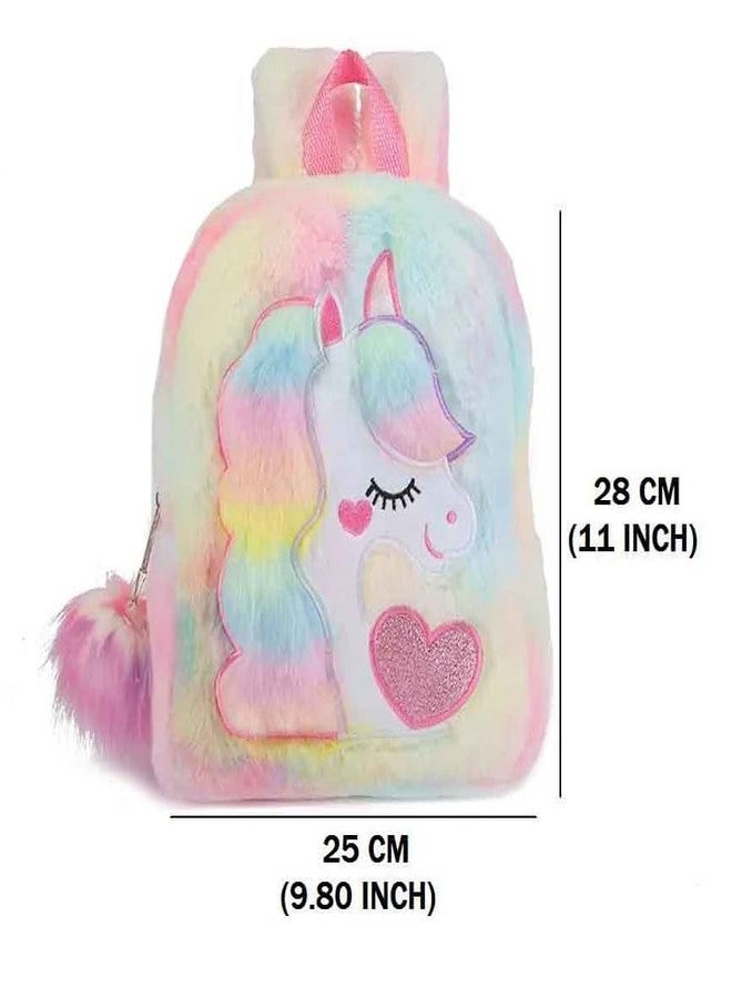 Luxula Small Soft Plush Unicorn Backpack Animal Cartoon Toddler Nursery Bag Mini School Bags for Baby and Little Girls (1 Pc) (Multicolor) - Image 5