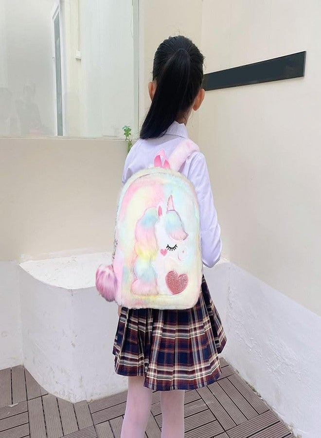 Luxula Small Soft Plush Unicorn Backpack Animal Cartoon Toddler Nursery Bag Mini School Bags for Baby and Little Girls (1 Pc) (Multicolor) - Image 4