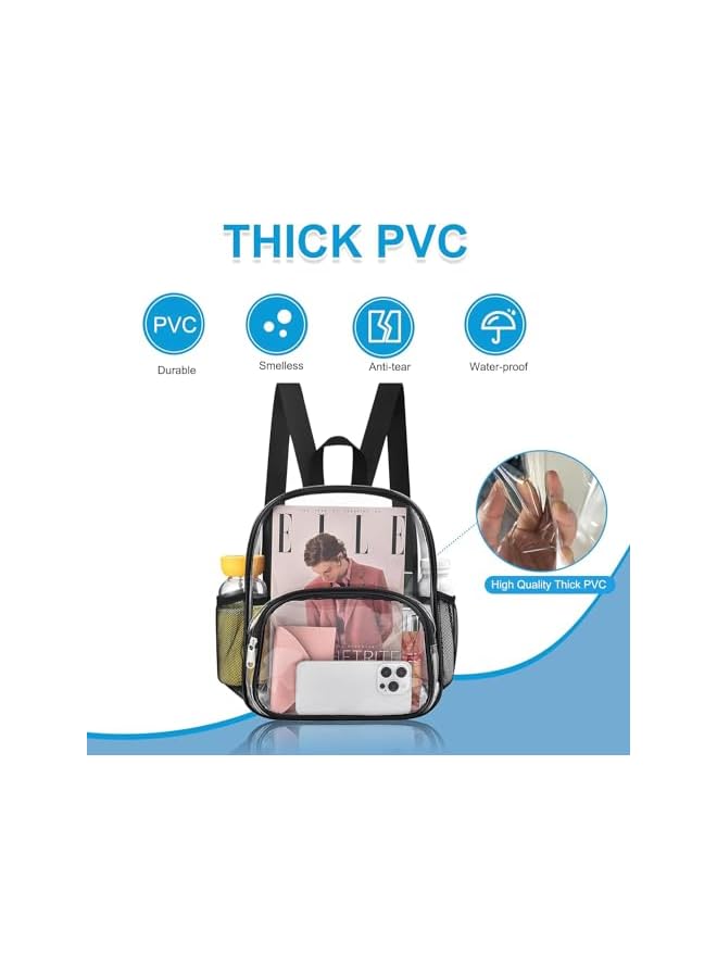 promass Clear Backpack for Stadium Events Clear Backpack 12x12x6 with Front Pocket for Concert Sport Events Work Travel - Image 4