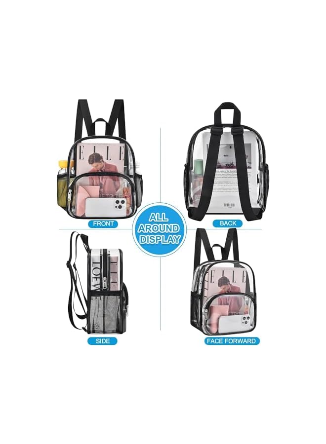 promass Clear Backpack for Stadium Events Clear Backpack 12x12x6 with Front Pocket for Concert Sport Events Work Travel - Image 5