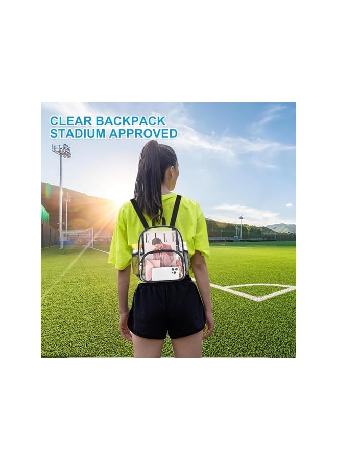 promass Clear Backpack for Stadium Events Clear Backpack 12x12x6 with Front Pocket for Concert Sport Events Work Travel - Image 3