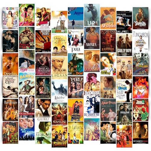 Posters Inc Bollywood Posters Pack of 54 | 4x6 Inch Aesthetic Wall Art for Bedroom, Living Room & Gym | Home Decor Items, Collage Art Kit, Gifts for Women & Friends | 300 GSM Paper - Image 1