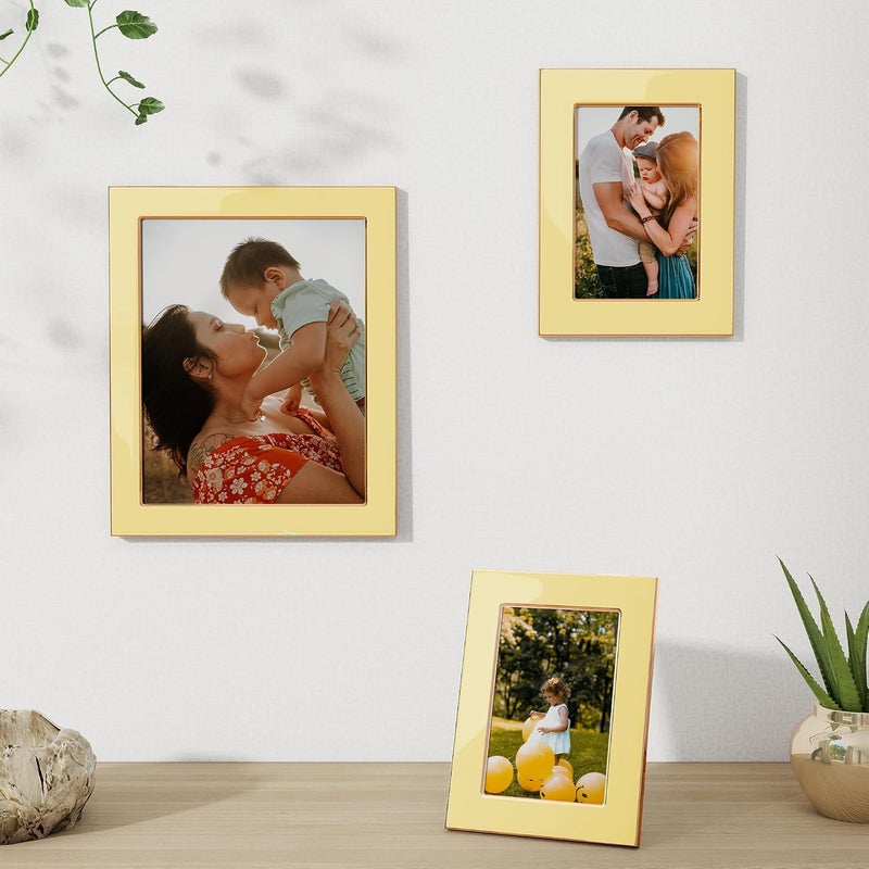 Fun Memories إطار صور بحجم 5x7، مصنوع من خشب البلوط المستورد من الولايات المتحدة الأمريكية ومزود بزجاج مقوى عالي الجودة، يناسب عرض صور بحجم 5x7 مع وسادة أو بدون وسادة، مناسب للتعليق على الطاولات أو الجدران، لون خشب البلوط، مجموعة واحدة. - Image 3