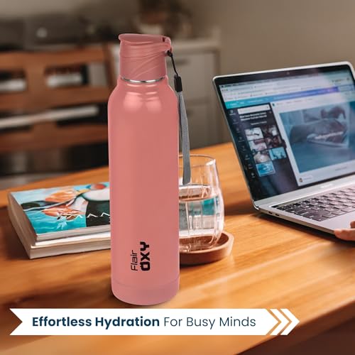 Flair Oxy Steel 900 | 650 ml, Pink, Hot & Cold | Leak Proof | Wide Mouth & Easy to Open | Insulated Inner Steel Outer Plastic Water Bottle | Travel-Friendly | Perfect for Daily Use - Image 5